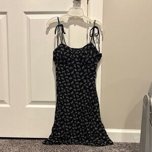 Black Floral American Eagle Spaghetti Strap Dress